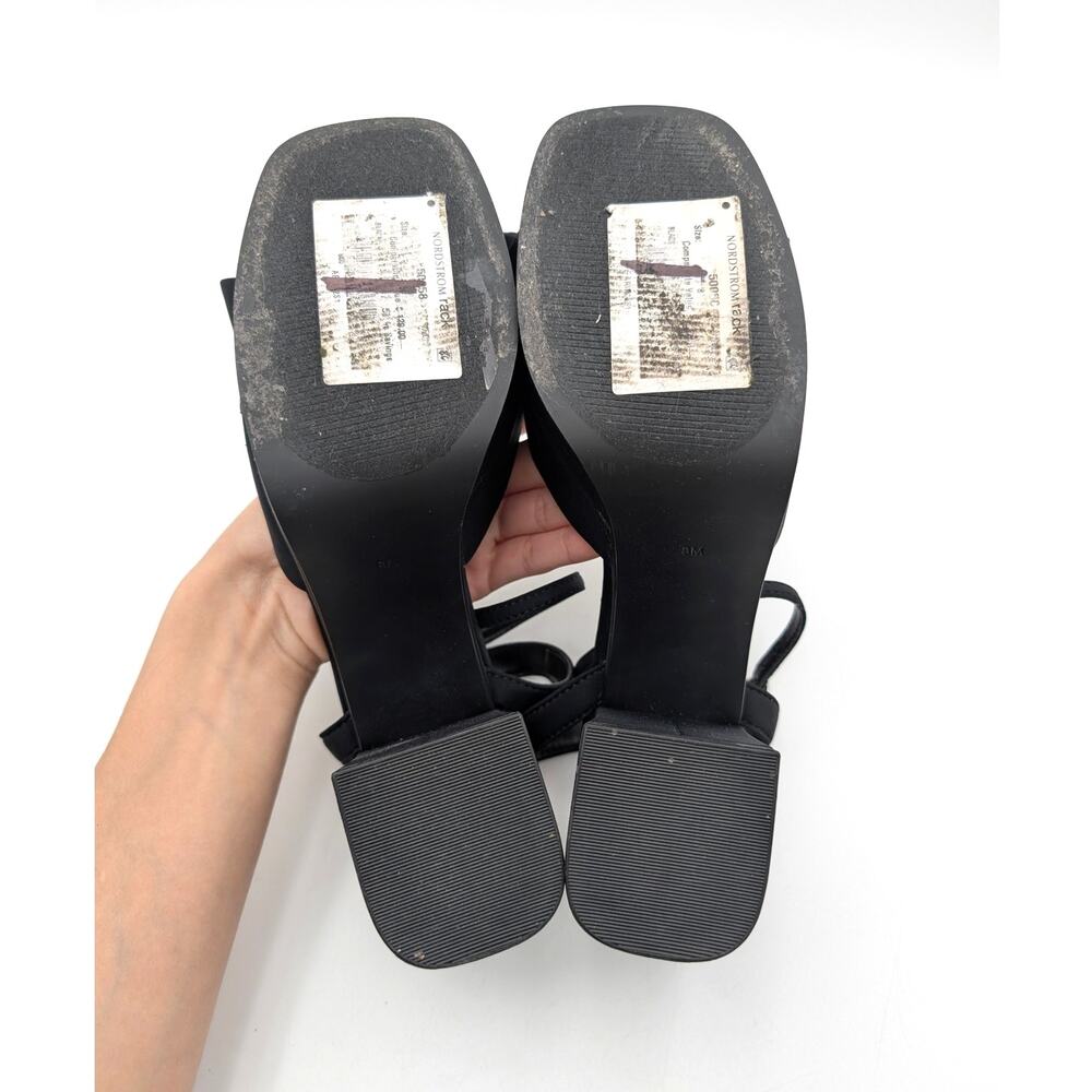 Steve Madden Aerin Bow Platform Sandals Women's Black Size US8M EU38.5 - Picture 7 of 13